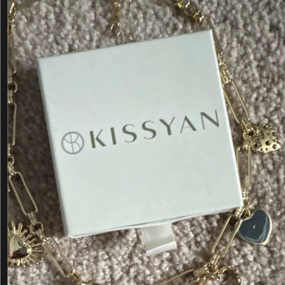 KISSYAN Gold Large Link and Charm Necklace